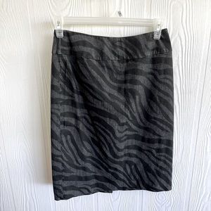 Black and Gray zebra print pencil skirt